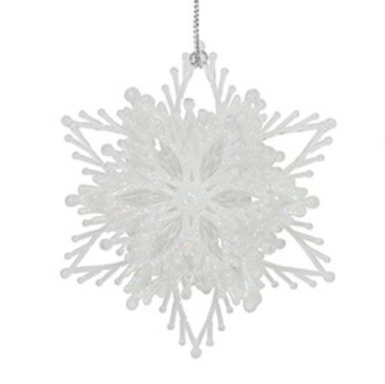 Acrylic White Snowflake 9cm